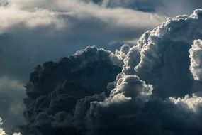 cumulus storm clouds close up