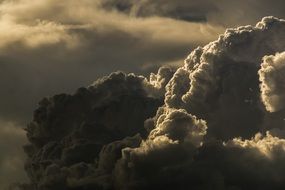 cumulus stormy clouds closeup