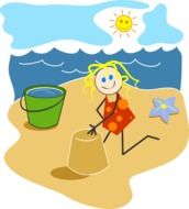 Beach Bright Cartoon drawing