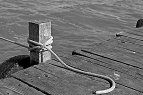 boat mooring on the boardwalk