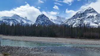 Mountains and river nature landscape