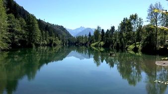 quiet lake amid beautiful nature in bavaria