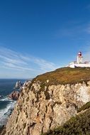 landscape of the cabo da roca rocks and ocean in Portugal