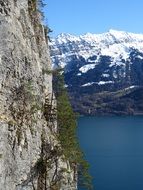 snowy Mountains and blue Sky view