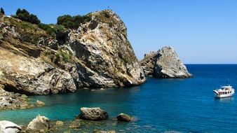 Landscape of rocky coast on a island