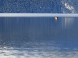 boat in the mirror lake in Norway