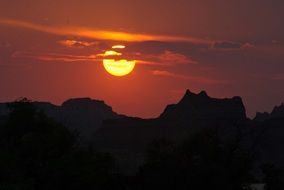 sunset over the mountains in south dakota