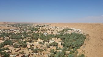 View from above of Sahara desert