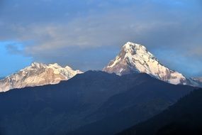 distant view of the Annapurna mountain range