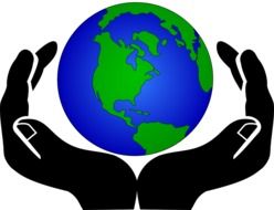 painted planet in human hands