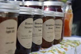 variety of homemade marmalade at the farmers market