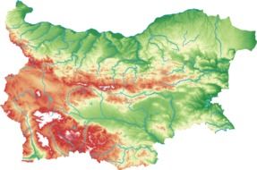 reliefs of bulgaria on the map