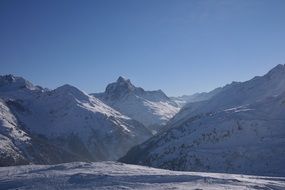 ski area in the sunlight