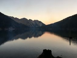 quiet lake in the mountains