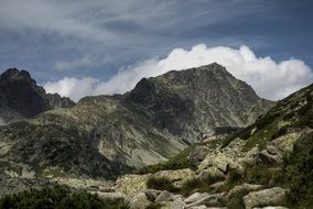 Slovakia Tatry grey mountain Landscape cloud sky view