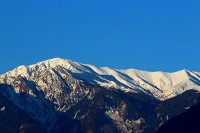 panorama of snowy mountains in Kullu, India