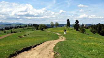 hiking trail in the village of Bukovina Tatrzanska