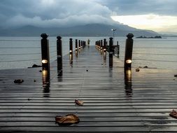 long pier on the ocean