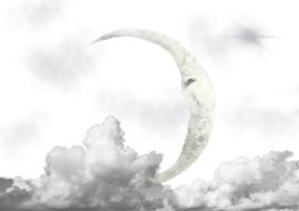 Moon and Clouds vector drawing