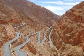 panorama of mountain roads in Morocco