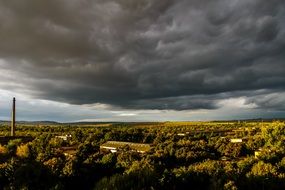 storm clouds over the countryside