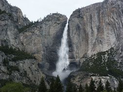 Landscape of Yosemite Bridalveil waterFall