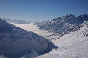 arlberg ski area on a sunny day