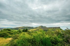 Holyrood Park Edinburgh on a cloudy day