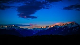 scenic sunset over the mountains