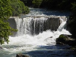 waterfall on vÃ©subie River in Alps