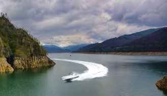 SpeedBoat sailing on a river