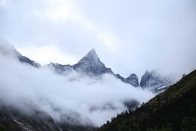 fog over the Tibetan Highlands
