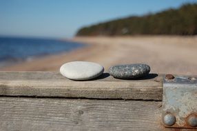 Baltic coast in blurry background