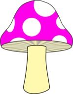 Beautiful white and purple mushroom clipart