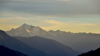 Landscape of alpine at the sunset