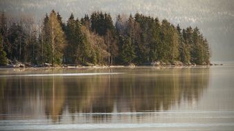 fascinating Landscape on a lake in norway