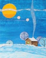 Snow Winter Landscape drawing