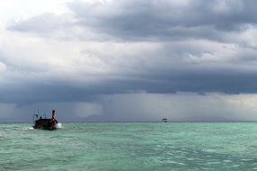 tropical storm over the coast in Thailand
