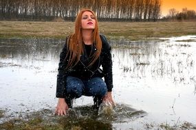 Girl Blonde Lake