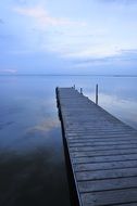 Beautiful wooden pier in Albufera Lagoon in Valencia