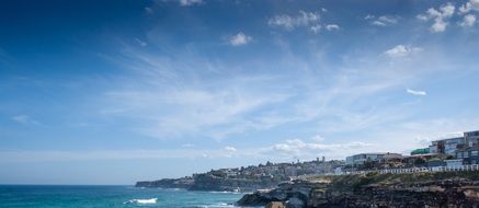panorama of the city by the ocean