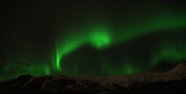 green northern lights over Iceland