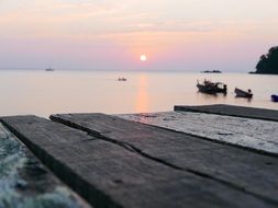 Sunset in Thailand view from Wooden Plank