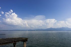 wooden pier on a lake in upper bavaria