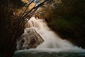 stormy waterfall in the forest