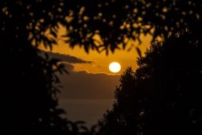 tranquil sunset in Azores islands scene