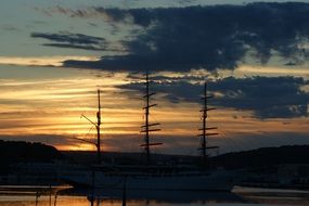 ship at port in Mahon, Spain