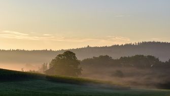 morning haze over the autumn landscape