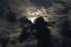moonlight through the stormy sky