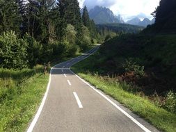 bike path along green hills